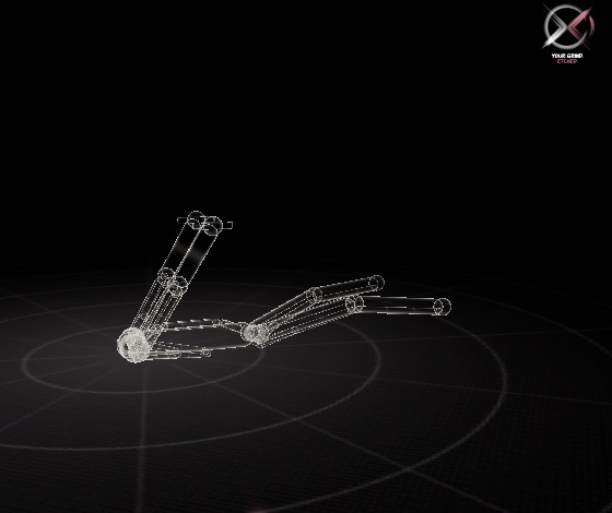 Front lever rebuilt in 3D, movement view: the figure you can turn from any angle