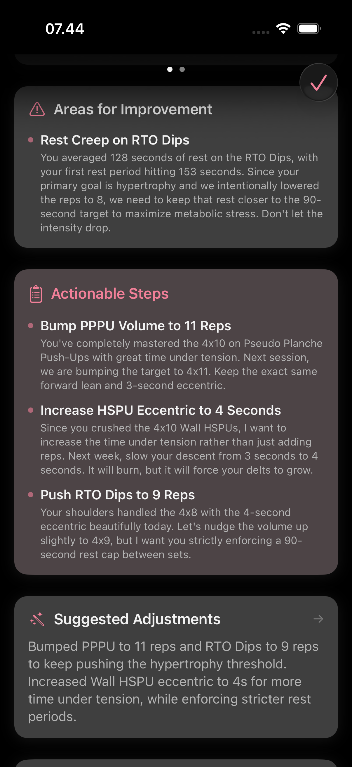 Feedback: areas for improvement and actionable steps